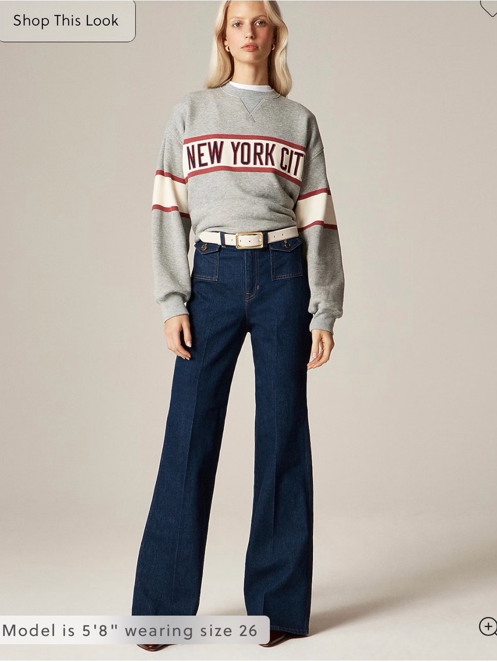 J. Crew Dark Blue High-Rise Wide-Leg Jeans